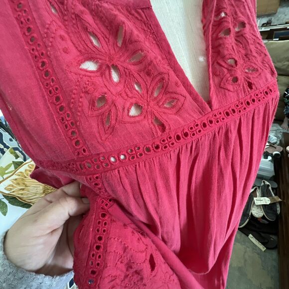 Lucky Brand Dress Rose Pink sleeveless lined lace-details Sz M New MRSP $118 - Picture 2 of 8